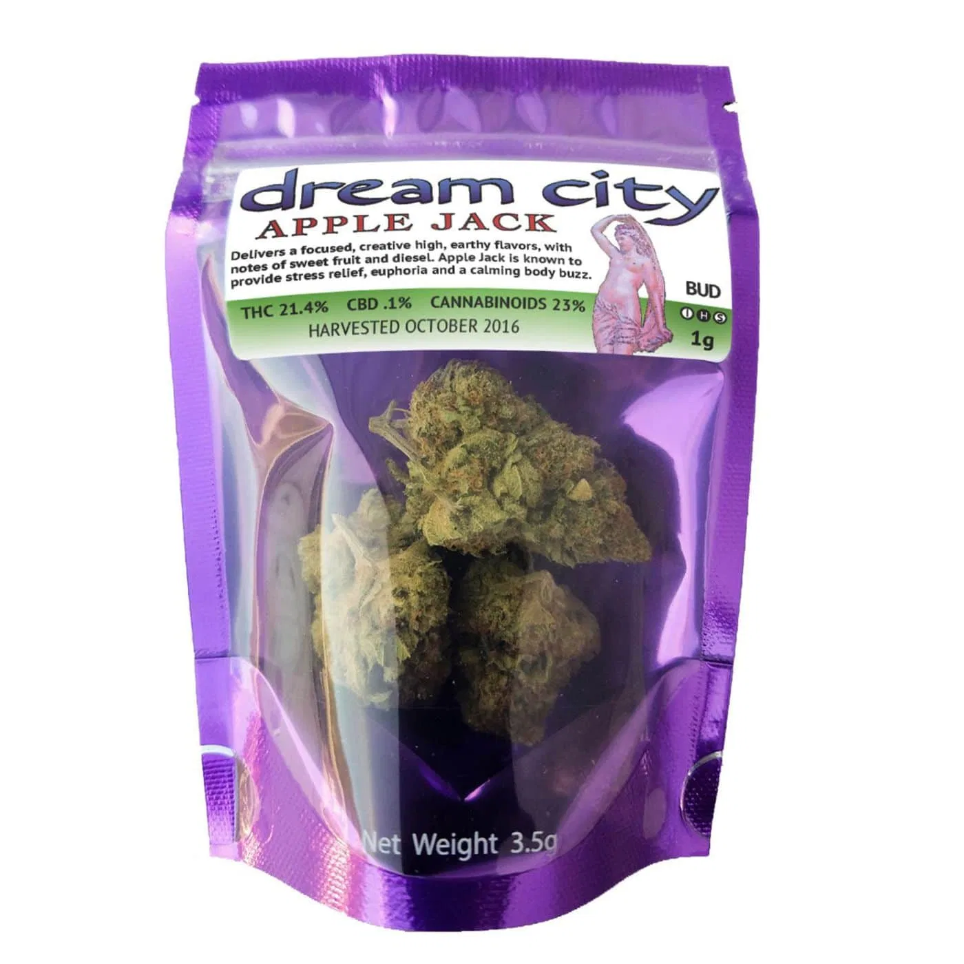 Apple Jack cannabis flower from the original UK review archive.