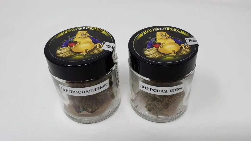 Sherb Crasher cannabis flower from the original UK review archive.