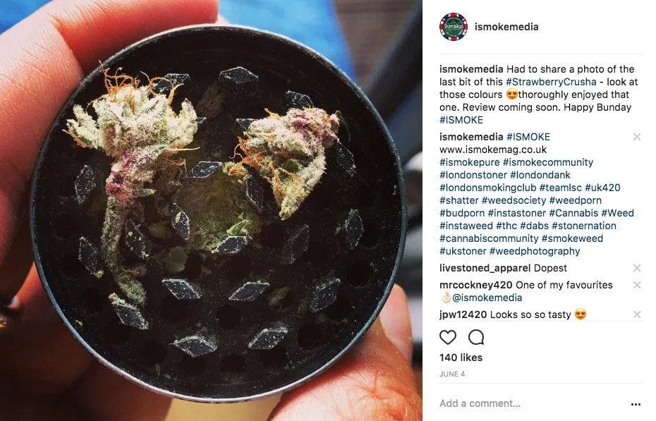 Strawberry Crusha Cannabis review cannabis flower from the original UK review archive.